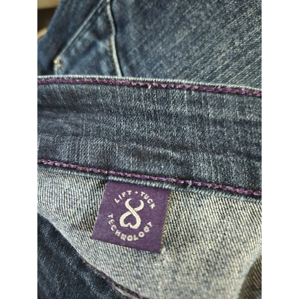 NYDJ Women Lift Tuck Technology Burbank Straight Denim Blue Jeans Size 8 Stretch